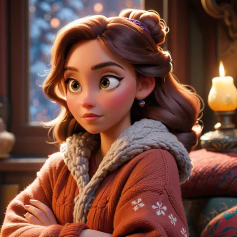 A disney character of a woman wearing a cozy sweater ,<lora:sydsweeney_xl_1_standard_wo_cap-000028_0.2+sydsweeney_xl_1_standard_wo_cap-000046_0.3+sydsweeney_xl_1_standard_wo_cap-000087_0.5:1>