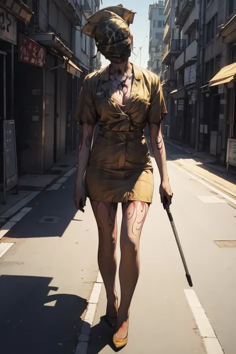 1girl,solo,medium breasts,outdoors,<lora:GoodHands-beta2:1>,(full body:1.3),<lora:0227 silent hill nurse_v1:1>,ruanyi0227,standing,faceless,no eyes,nurse,nurse cap,, best quality,masterpiece,highres,official art,extremely detailed cg unity 8k wallpaper