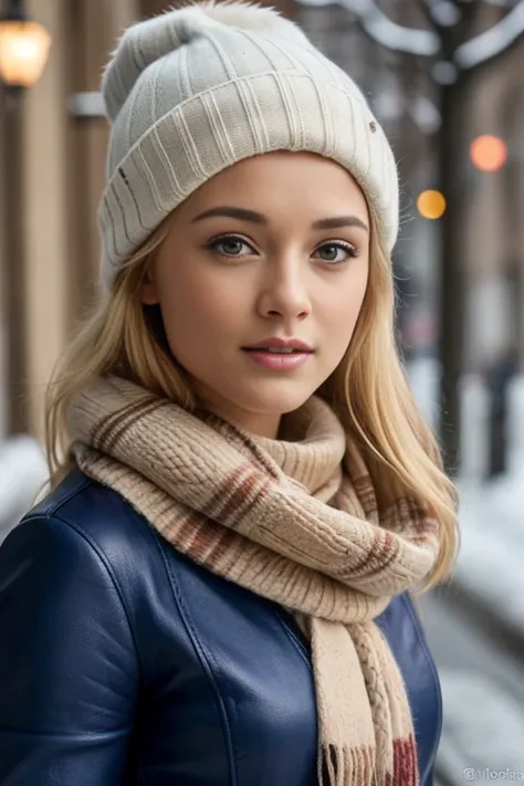 JenOd3TTXV2G,
a beautiful woman posing for professional masterpiece photo in casual clothes with a scarf and bobble hat, (cold winter street ambience:1.3),
(professional photo shooting), (high buget photo), (extremely detailed skin), (flawless skin), (mode...