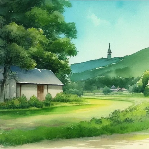 grass, watercolor, traditional media, wide shot, tree, forest, river, detailed grass, (dark grass),
village, house, chimney,
<lora:aquarelka3:1> 
(watercolor, watercolor effect, traditional media)