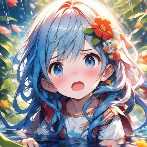 8k Wallpaper,grand,(((masterpiece))), (((best quality))), ((ultra-detailed)), (illustration), ((an extremely delicate and beautiful)),dynamic angle,rainbow hair,detailed cute anime face,((little girl)),(((masterpiece))),an extremely delicate and beautiful ...