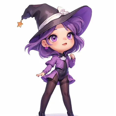 (masterpiece, best quality:1.2),
1girl,wizard hat, black leotard, purple hair, pantyhose , full body, simple background, white background, <lora:justduet_anyv5_r50_768_a128-d16_adamW-000006:0.6>