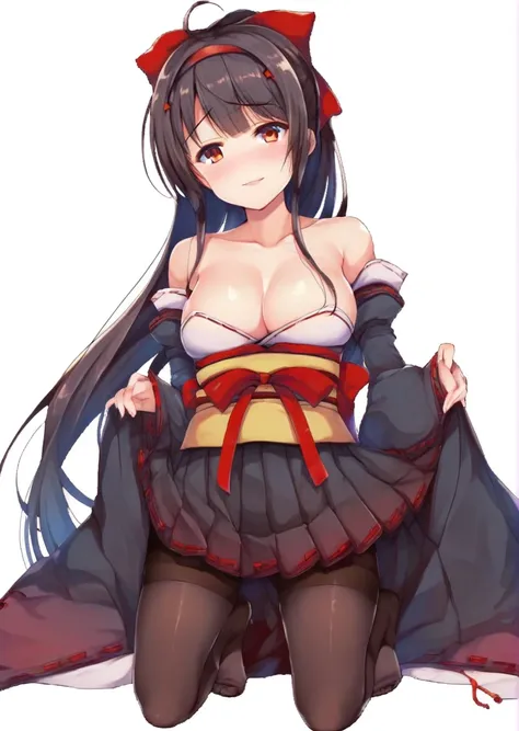 <lora:agano_XL_pony_v1:1>sfw,1girl,agano (azur lane), pantyhose, black hair, kneeling,, score_9, score_8_up, score_7_up, BREAK source_anime, rating_explicit, best quality, masterpiece, uncensored, <lora:sdxl2-flat2-512b:-0.6> michiking, misakura nankotsu, ...