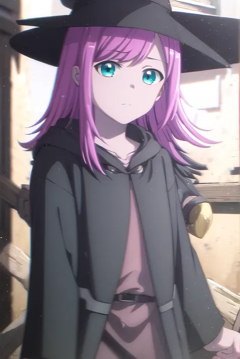 handymanraichee, <lora:handyman raichee s1-lora-nochekaiser:1>,
raichee, long hair, hat, (green eyes:1.3), pink hair,
BREAK hat, belt, cape, witch hat, cloak,
BREAK outdoors, dungeon, cave,
BREAK looking at viewer, (cowboy shot:1.5),
BREAK <lyco:GoodHands-...