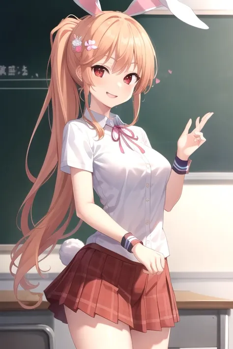 ((masterpiece)),(best quality),official art,extremely detailed CG,unity 8k wallpaper,ultra detailed,beautiful detailed eyes,extremely detailed face,classroom,1girl,solo,cowboy shot,looking at viewer,facing viewer,(aged down:1.3),(petite:1.2),smile,nanase c...