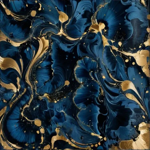 a close up of a painting, a painting, trending on pinterest, abstract art, gold and dark blue, beautiful painting, silver spots, liquid paint, traditional art, the most excellent detail, 8k, <lora:abstract_k_XL:0.9> <lora:add-detail-xl:0.5>