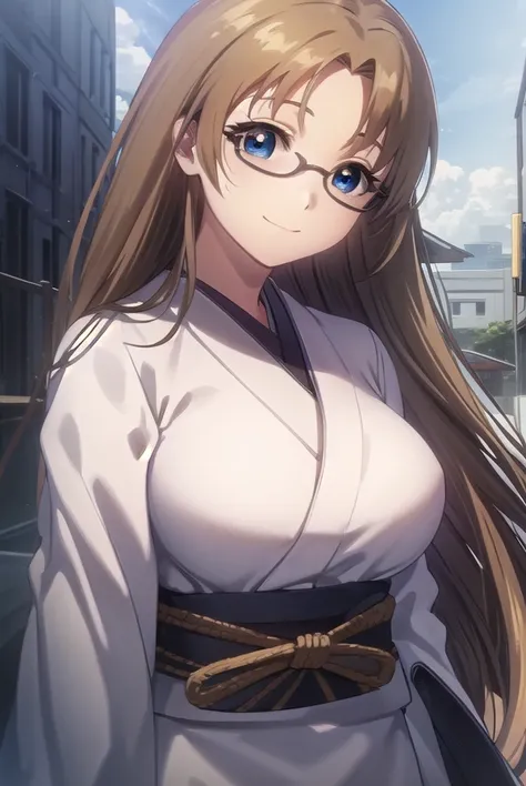 aimaimomoi, <lora:ai mai momoi s1-lora-nochekaiser:1>,
ai mai momoi, long hair, blue eyes, brown hair, glasses, (parted bangs:1.5), smile,
BREAK japanese clothes, kimono, white kimono,
BREAK outdoors,
BREAK looking at viewer, (cowboy shot:1.5)
BREAK <lyco:...