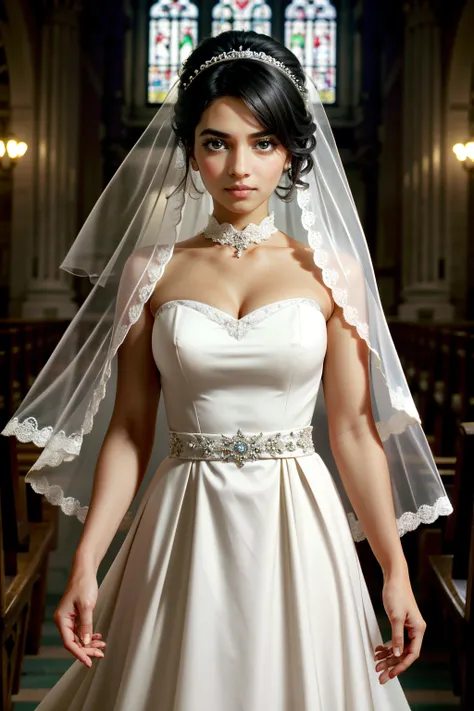 ((ultra detailed, masterpiece, absurdres))
 <lora:DPDIMErin:0.9>
DPDIMErin, 1girl, black hair, brown eyes, wearing a wedding dress, bridal veil, inside a church