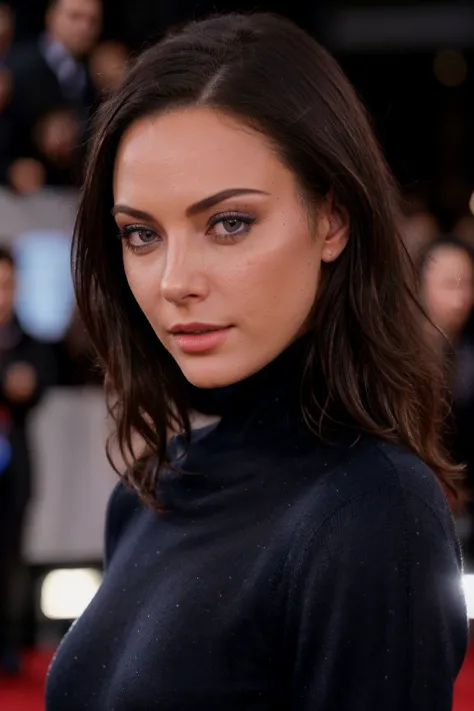 breathtaking a photo of <lora:lindsey_strutt:1>, a woman (wearing a turtleneck jumper), on a premiere movie event, standing on the red carpet, (focus on face:1.2), (masterpiece:1.2), (photorealistic:1.2), (bokeh), (best quality), (detailed skin:1.2), (intr...