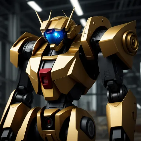 /imagine a robot with a construction that is an ode to modern robotics, create a photo in (Ultra-HD-details, discreet, emphasized-details)
aperture opening of f/4.0
(black and golden mecha), gundam, intricate details, metal body with symmetrical structure ...