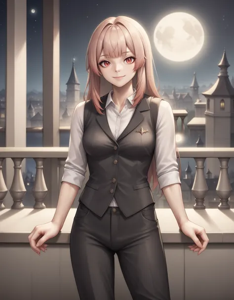 score_9, score_8_up, score_7_up, rating_safe, source_anime, solo, cowboy shot,
ciara faux, black vest, black pants, standing, light smile, closed mouth,
night, bats, full moon, balcony <lora:ciara-ponyxl-1-000006:0.8>