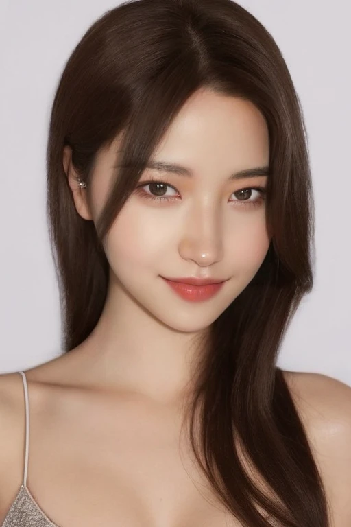 4k, 8k, ultra highres, raw photo in hdr, sharp focus, intricate texture, skin imperfections, realistic, detailed facial features, highly detailed face, posing,perfect lighting,long hair,(black hair),makeup,close-up,face only,facing viewer,smile, <lora:Hwaj...