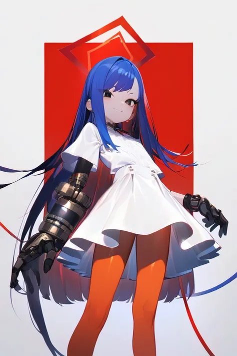 hazakailrea, 1girl,blue hair, red halo, black eyes, <lora:hazakailrea_xl:0.8>