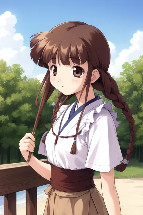 <lora:Watanuki_Yumiko:0.8>,  WatanukiYumiko, 1girl, soro, brown_hair, brown_eyes, hair_rings,   braid, twin_braids,  bangs, room, sky,
masterpiece, high quality, very_high_resolution, large_filesize, full color,