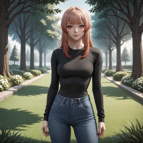 (very aesthetic, best quality), ciara faux, light smile, closed mouth, red nails, jeans, black shirt, standing,
grass, tree,  <lora:ciara-animaginexl-4-000010:0.8>