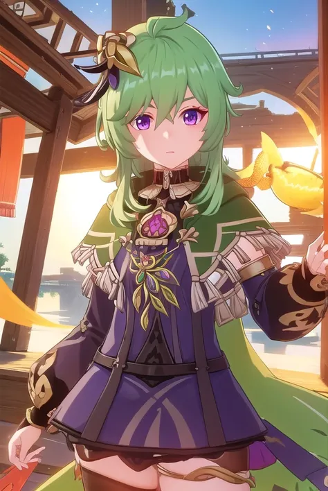 collei, <lora:genshin collei ingame-lora-nochekaiser:1>,
collei, bangs, hair ornament, hair between eyes, (purple eyes:1.1), green hair,
BREAK thighhighs, long sleeves, jewelry, zettai ryouiki, capelet, vision (genshin impact),
BREAK outdoors,
BREAK lookin...