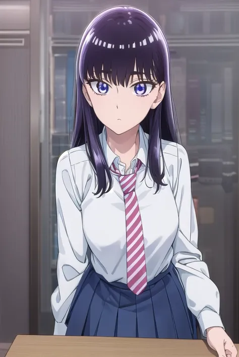 akiratachibana, <lora:akira tachibana s1-lora-nochekaiser:1>,
akira tachibana, long hair, black hair, (purple eyes:1.1),
BREAK skirt, shirt, school uniform, white shirt, pleated skirt, necktie, shoes, socks, striped, miniskirt, sweater, blue skirt, kneehig...