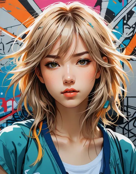 anime artwork portrait of a unique breathtaking and beautiful woman face close-up, stunning detail, hyper detailed eyes, detailed skin with a flawless texture delicate and refined, smooth hair elegantly draped around her neck, fullness of her lips, graphic...