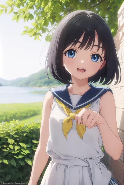 kaoakebi, <lora:kao akebi s1-lora-nochekaiser:1>,
kao akebi, short hair, blue eyes, black hair, smile, open mouth,
BREAK dress, sleeveless, sailor collar, white dress, sailor dress,
BREAK outdoors, garden,
BREAK looking at viewer, (cowboy shot:1.5),
BREAK ...