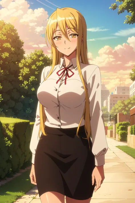 <lora:anime_screencap_v2:0.3> tall body, tall, long legs, mature female, mature, adult, <lora:GoodHands-beta2:1.4>, outdoors, park, garden, lake, sunshine, sunlight, bright, greenery
 <lora:eft_hotd_blonde-05:0.7> eft_hotd_blonde, 1girl, solo, long hair, b...