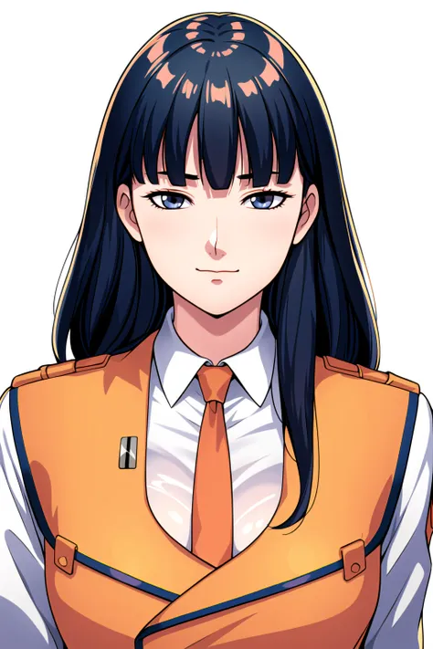 Simple Background,White Background,
orange vest, green necktie,uniform,shirt
<lora:Kanuka_Clancy_Patlabor-KK77-V1:0.7>,
blue eyes, black hair,bangs,Long hair,
<lora:Oda_Non_Style-KK77-V2:0.3>,<lora:more_details:0.1>,
1 girl, 20yo,Young female,Beautiful lon...