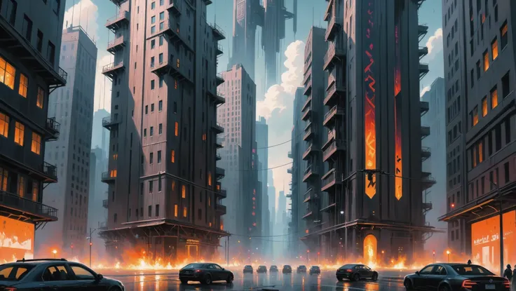 fine art digital painting, Apocalyptic,indescribable scifi metropolis outside of the multiverse