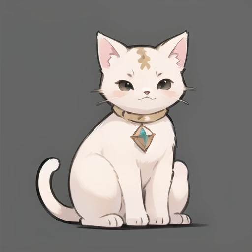 (masterpiece, top quality, best quality, official art, beautiful and aesthetic:1.2),(8k, best quality, masterpiece:1.2),((( Grey Background, solid color background))) <lora:GMIC icon_2dv1.0:0.85>,game icon  institute_(icon), a white cat with a diamond on i...