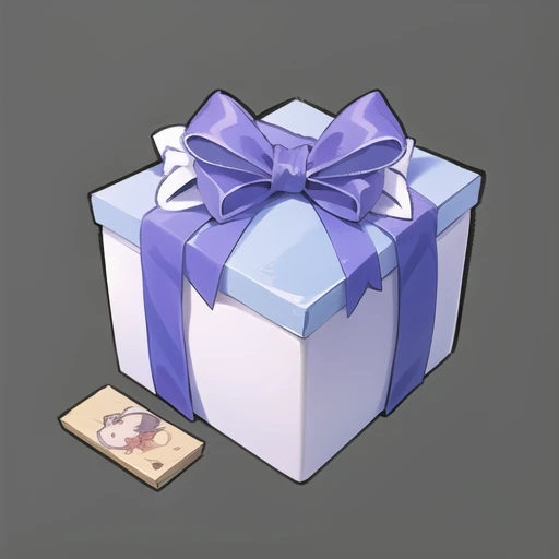 (masterpiece, top quality, best quality, official art, beautiful and aesthetic:1.2),(8k, best quality, masterpiece:1.2),((( Grey Background, solid color background))) <lora:GMIC icon_2dv1.0:0.85>,game icon  institute_(icon), a blue gift box with a purple b...