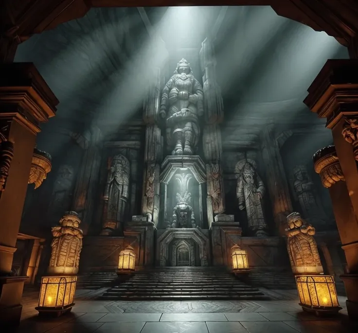 (masterpiece:1.2), (best quality,:1.2), 8k, HDR, ultra detailed, ((photorealistic)), professional light, cinematic lighting, fashion photography, ambient lighting, atmospheric effects, a large dwarven door, closed, elaborate and intricate design, magical l...