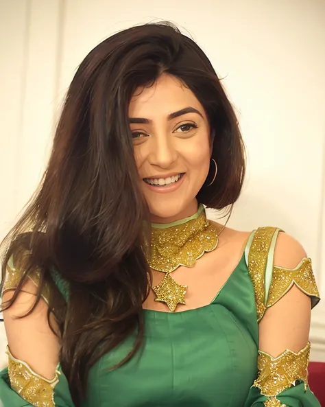 photo of sush woman conservatively dressed woman wearing Mint Green Gota Patti Suit (Rajasthani embellished dress) clothing, looking at camera, smiling, simple background  <lora:sush_Sushmita_Sen_SD15_LoRA_prodigy_local_regs_decay5e-2:1>