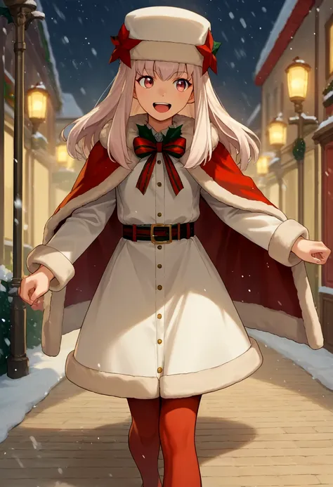 score_9, score_8_up, score_7_up, source_anime, solo, 1girl, lysitheawinter, happy, walking, white hat, christmas, white dress, fur trim, long sleeves, fur-trimmed cape, red pantyhose, snowing, outdoors <lora:fireemblem_ordelia_ponyXL:1>