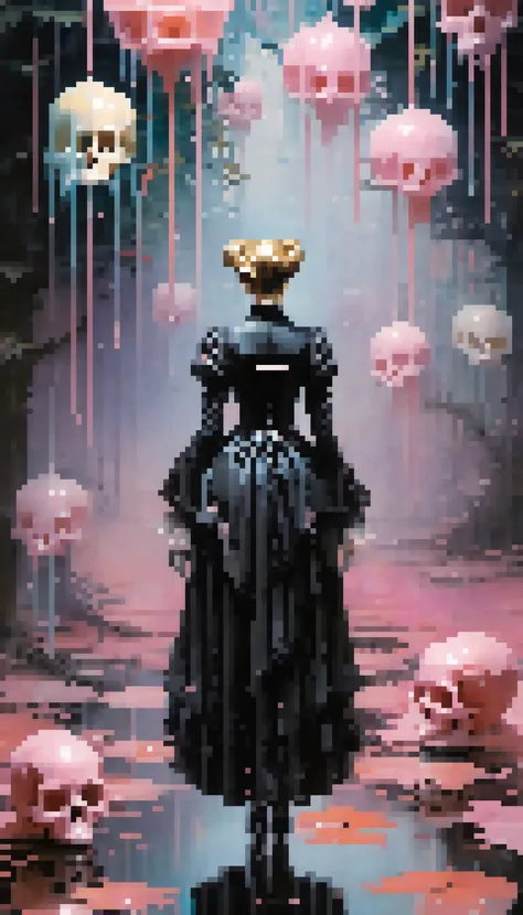 spiderwebs, skulls, wallpaper, there is ugliness in beauty, but there is also beauty in ugliness. desolate, abstract, surrealistic, cotton candy, swamp, funeral, futuristic,in the style of adrian ghenie, esao andrews, jenny saville, edward hopper, surreali...