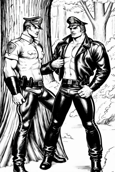 Tom of Finland Ink Drawing Style