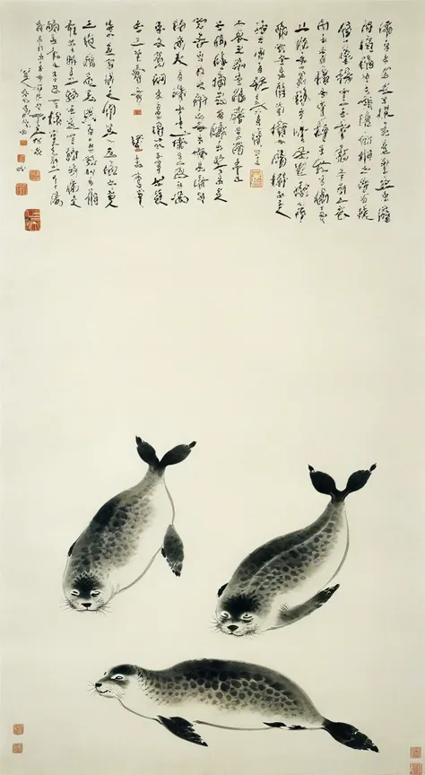 <lora:å«å¤§å±±äººç»é£-000009:0.8>,Seals, calligraphy, Chinese characters, ink and wash painting, traditional Chinese painting,