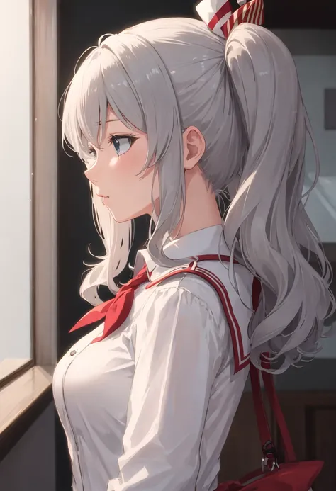 {safe:1.10}, best quality, masterpiece, highres, solo, {kashima_kantaicollection:0.90}, profile, from_side, upper_body