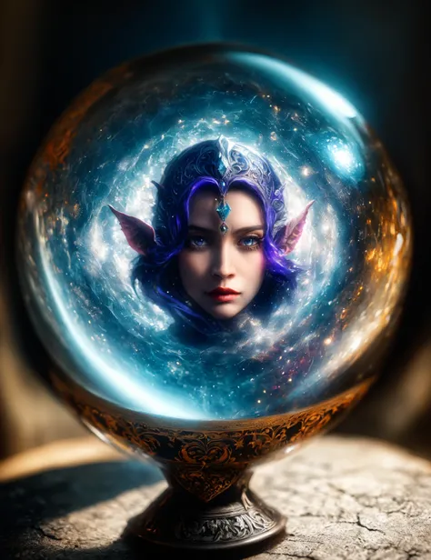 masterpiece, awesome quality, hyper detailed, DonMCry5741b411 crystal ball, female draenei, fortune teller,sith sorcerer, chausse,   <lora:DonMCry5741b411:0.8>