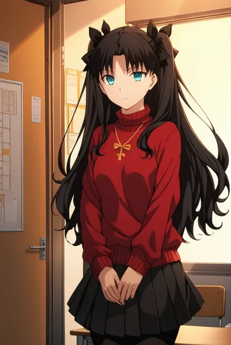 masterpiece, best quality, highres, 4k, 8k, intricate detail, cinematic lighting, amazing quality, amazing shading, soft lighting, Detailed Illustration, anime style,
rintohsaka, <lora:rin_tohsaka_ubw-sdxl-lora-nochekaiser:0.75>, 
indoors, classroom, 
look...