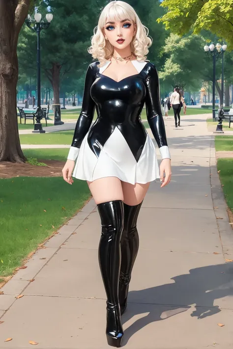 ⸸̷S̷I̷N̷N̷E̷R̷⸸̷ - Wolf Moon Black and White Latex Dresses