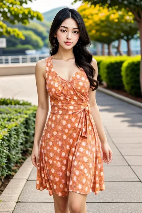 scenic view, orange floral dress <lora:orange_floral_dress_by_stable_yogi:1>