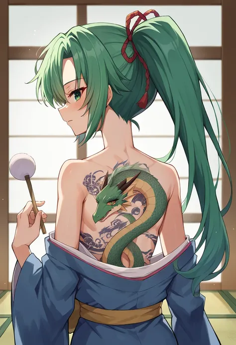Dragon tattoo on back PonyXL