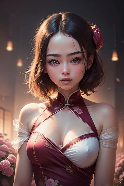 (bare shoulders:0.85), (Glowing ambiance, enchanting radiance, luminous lighting, ethereal atmosphere, mesmerizing glow, evocative hues, captivating coloration, dramatic lighting, enchanting aura),1girl, masterpiece,best quality, 1girl, (upper body:1.2),((...