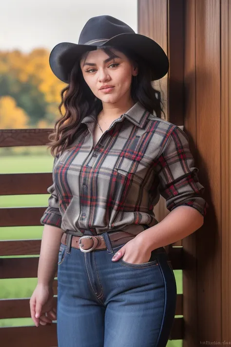 DEN_willowneptune_SG
country beauty posing against a wooden fence with a plaid shirt and jeans and a cowboy hat, cow girl, country girl, cow girl,
bokeh, f1.4, 40mm, photorealistic, raw, 8k, textured skin, skin pores, intricate details  <lora:epi_noiseoffs...