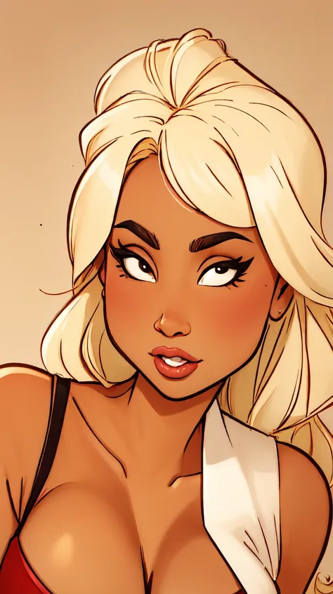 <lora:p3r3zstyle_v3:0.6> <lora:Sexy-Australian:1> blonde long hair, brown eyes, tanned skin,