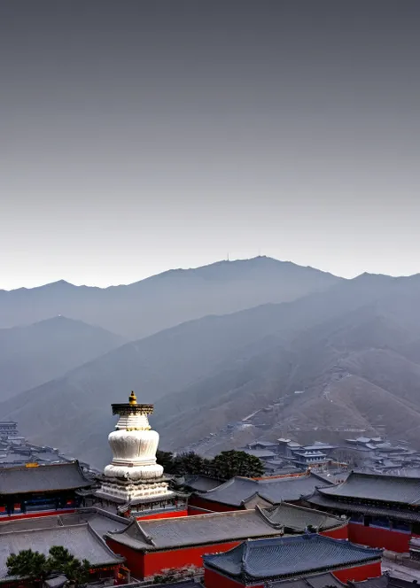 <lora:äºå°å±±:1>,Mount Wutai, no humans, grey background, gradient background, gradient, scenery, simple background, masterpiece, best quality,