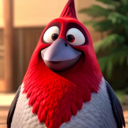 Pedro, sfw, red crested cardinal, male, grey and red feathers, 3d, cgi, detailed,  <lora:Pedro(BirdMovie,Rio):0.5>  smile  <lora:BirdMovie:0.2>