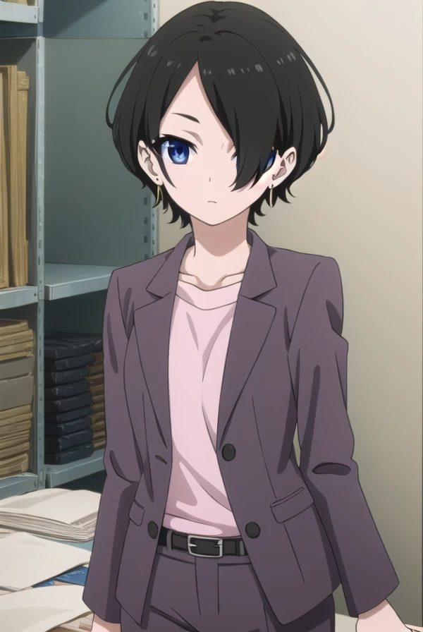 yukaokitsu, <lora:yuka okitsu s1-lora-nochekaiser:1>,
yuka okitsu, short hair, black hair, (hair over one eye:1.5), blue eyes,
BREAK jewelry, jacket, earrings, belt, pants, black footwear, high heels, formal, suit, pant suit,
BREAK indoors, office,
BREAK l...