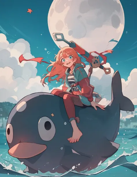 cute woman riding a Dolphin in the on the moon
score_8_up <lora:cutethings-PonyXL:1>