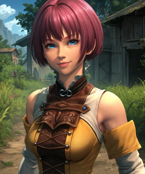 yulie,blue eyes,pink hair,
standing,upper body,smile,bare shoulders,detached sleeves,
outdoors,
(insanely detailed, masterpiece, best quality),solo,<lora:yulieWNC-10SD:0.8>,