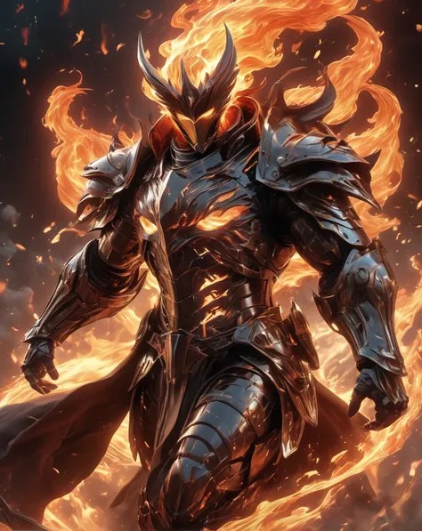 art by aleksi briclot,raymond swanland,flaming,armored,__char
__,masterpiece,8k,Infernal style,8k uhd,absurd res,ultra detailed,masterpiece,awardwinning,sharp focus,intricate detail,50mm lens,glowing,epic,trending on artstation incredible depth of field, c...