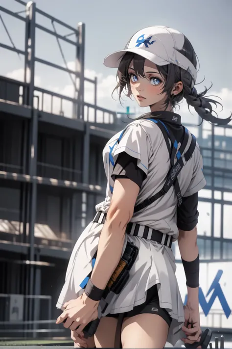 1girl, play baseball